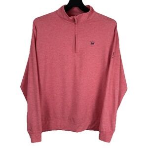 Bald Head Blues 1/4 Zip Long Sleeve Pullover Men L Coral Comfort Dry Performance